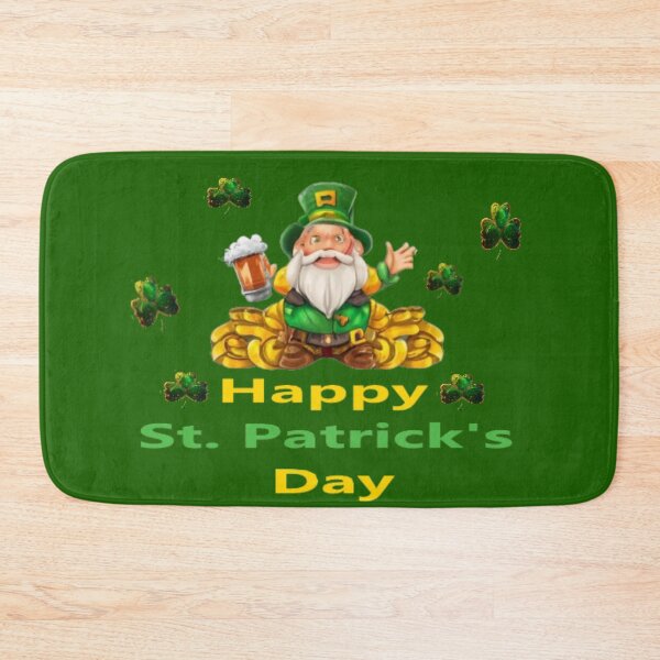 Item preview, Leprechaun with clover and text "Happy St. Patrick's Day" designed and sold by Tomasz  Siennicki.