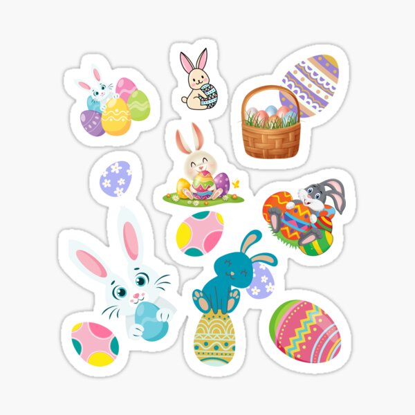 Item preview, easter pattern, egg basket, bunny, patterns, colorful, cute designed and sold by helkav.