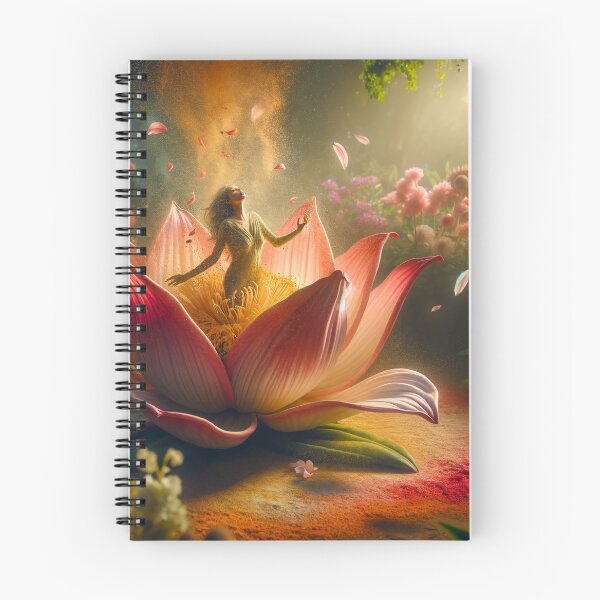 Item preview, Woman emerging from a giant flower, with pollen and petals scattering around her designed and sold by AndreaMart.