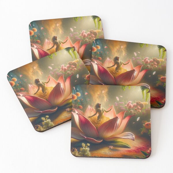Item preview, Woman emerging from a giant flower, with pollen and petals scattering around her designed and sold by AndreaMart.