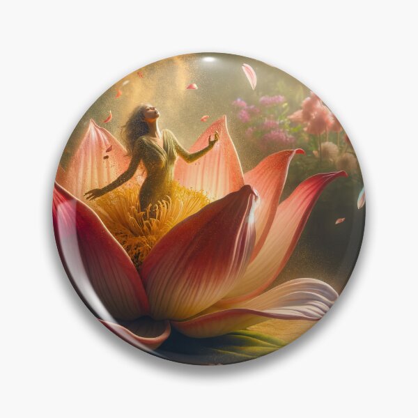 Item preview, Woman emerging from a giant flower, with pollen and petals scattering around her designed and sold by AndreaMart.