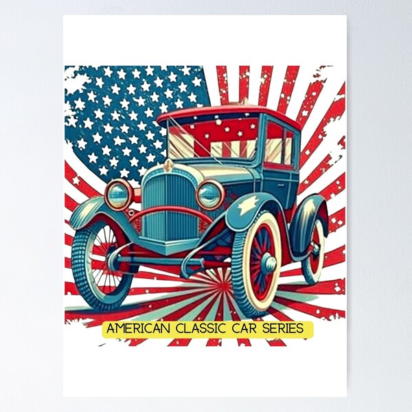 Item preview, Vintage American Cars Series: A Nostalgic Journey designed and sold by Colorful-Garden.