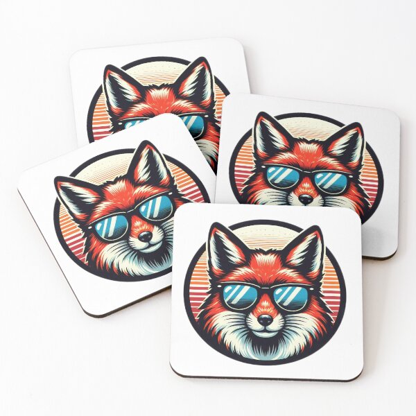 Item preview, fox with glasses Funny animal emblem  designed and sold by Expressions-Sel.