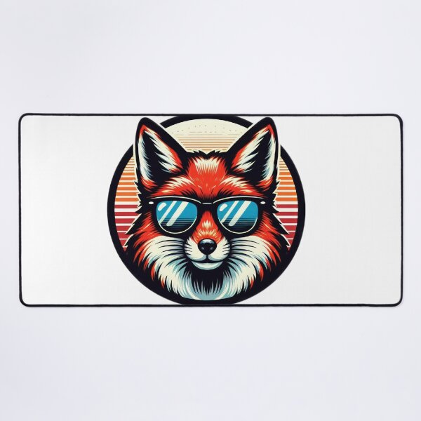 Item preview, fox with glasses Funny animal emblem designed and sold by Expressions-Sel.