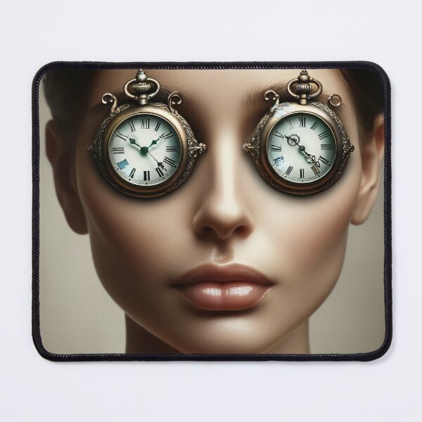 Item preview, Woman with antique clocks in place of her eyes, symbolizing the flow of time and eternity designed and sold by AndreaMart.