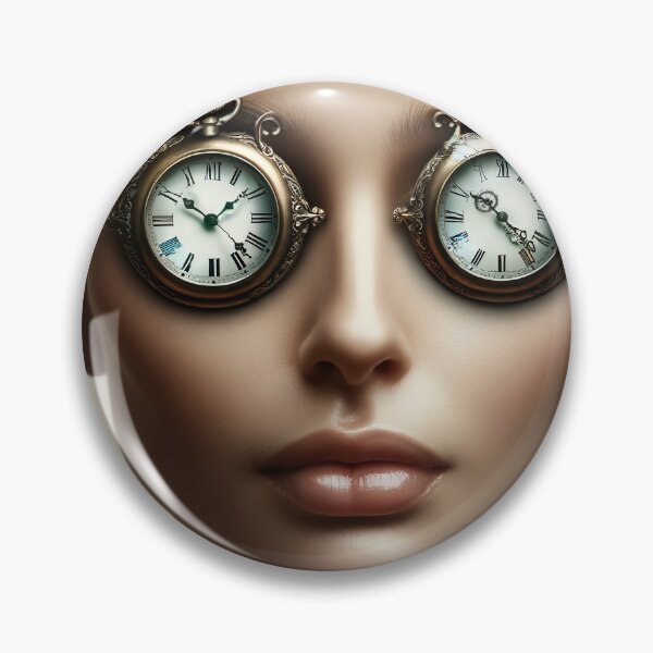 Item preview, Woman with antique clocks in place of her eyes, symbolizing the flow of time and eternity designed and sold by AndreaMart.