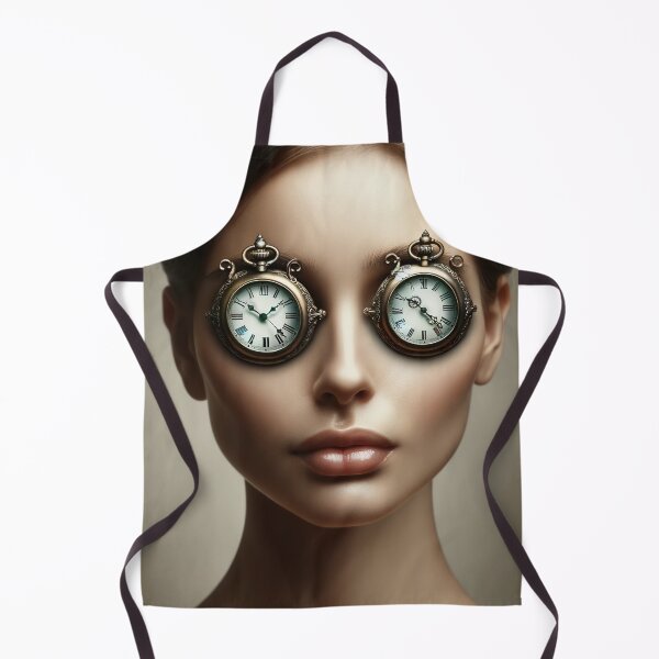 Item preview, Woman with antique clocks in place of her eyes, symbolizing the flow of time and eternity designed and sold by AndreaMart.