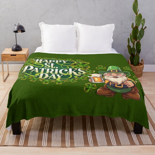 Item preview, Leprechaun with clover and text "Happy St. Patrick's Day" designed and sold by Tomasz Siennicki.