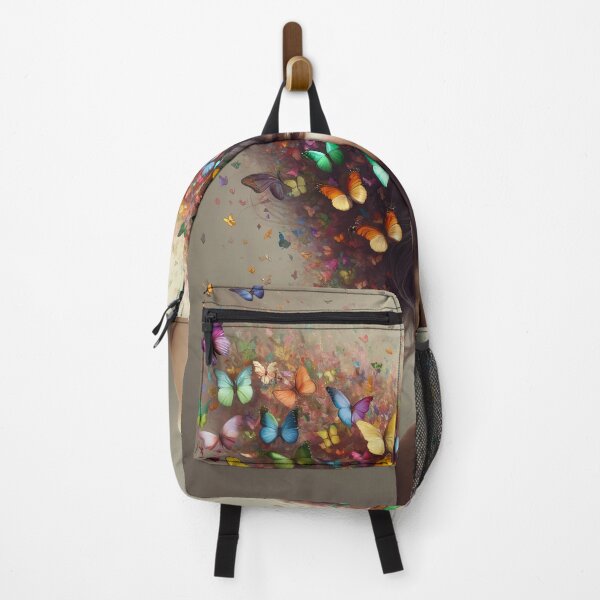 Item preview, Woman whose hair transforms into a swarm of colorful butterflies, fluttering into the surroundings designed and sold by AndreaMart.