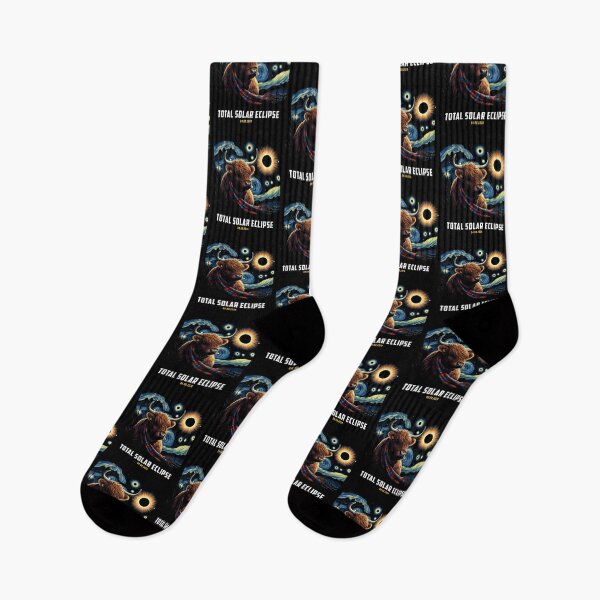 Item preview, Cow highland Starry night Total Solar Eclipse 2024 April 8th designed and sold by MTRBSK11.