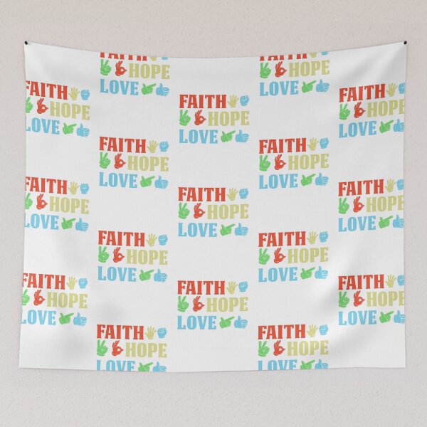 Item preview, Deaf Sign Language Faith Love Hope & Love Language Vintage designed and sold by roboartpixel.