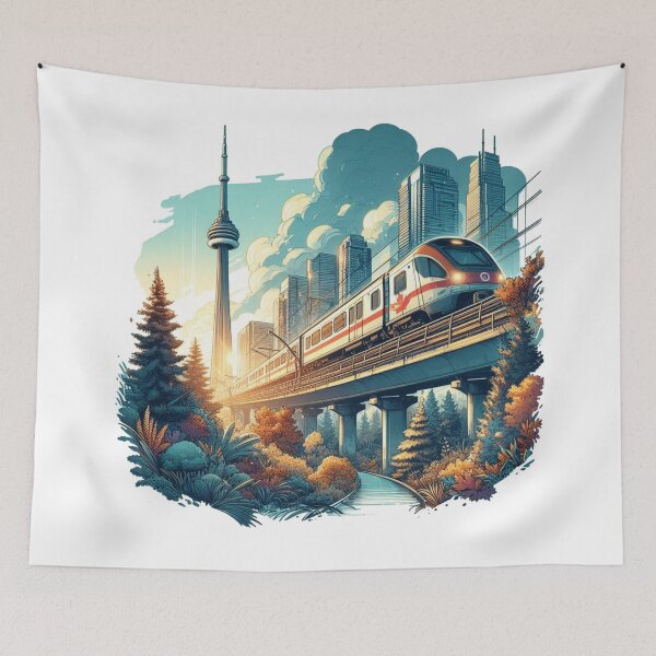 Item preview, Gardiner Express and Browns Line Branch, sketch towards Toronto CN Tower, designed and sold by PaintMeWorld.