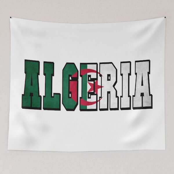 Item preview, Algeria Country Flag Typography designed and sold by TravelWish.