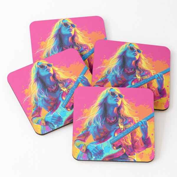 Item preview, A woman play guitar. Colorful graphic style designed and sold by aivisionsart.