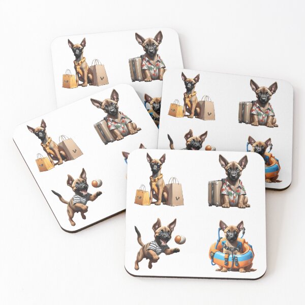 Item preview, Belgian Malinois cute puppy dog travel Sticker Pack 2 designed and sold by Keffy.
