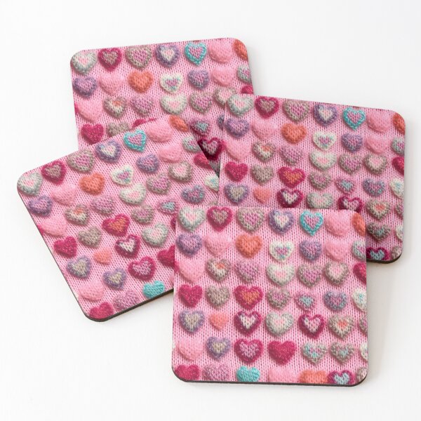 Item preview, Pink Knitted Hearts designed and sold by SimoneBalman.