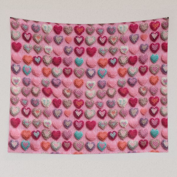 Item preview, Pink Knitted Hearts designed and sold by SimoneBalman.