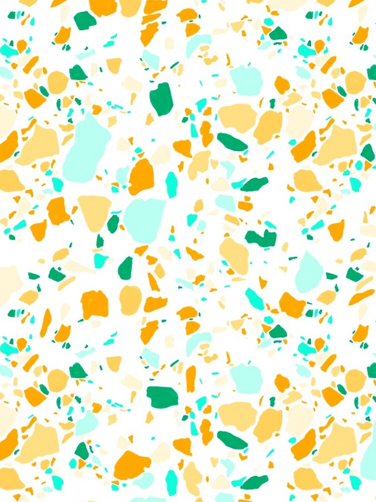 Terrazzo pattern in green and gold hand drawn by shoshannahscrib