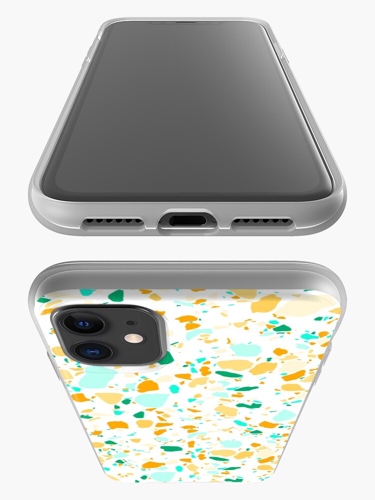 Alternate view of Terrazzo pattern in green and gold hand drawn iPhone Case & Cover