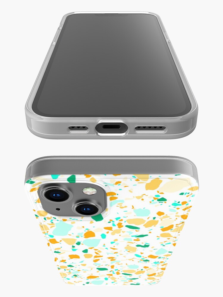 Alternate view of Terrazzo pattern in green and gold hand drawn iPhone Case