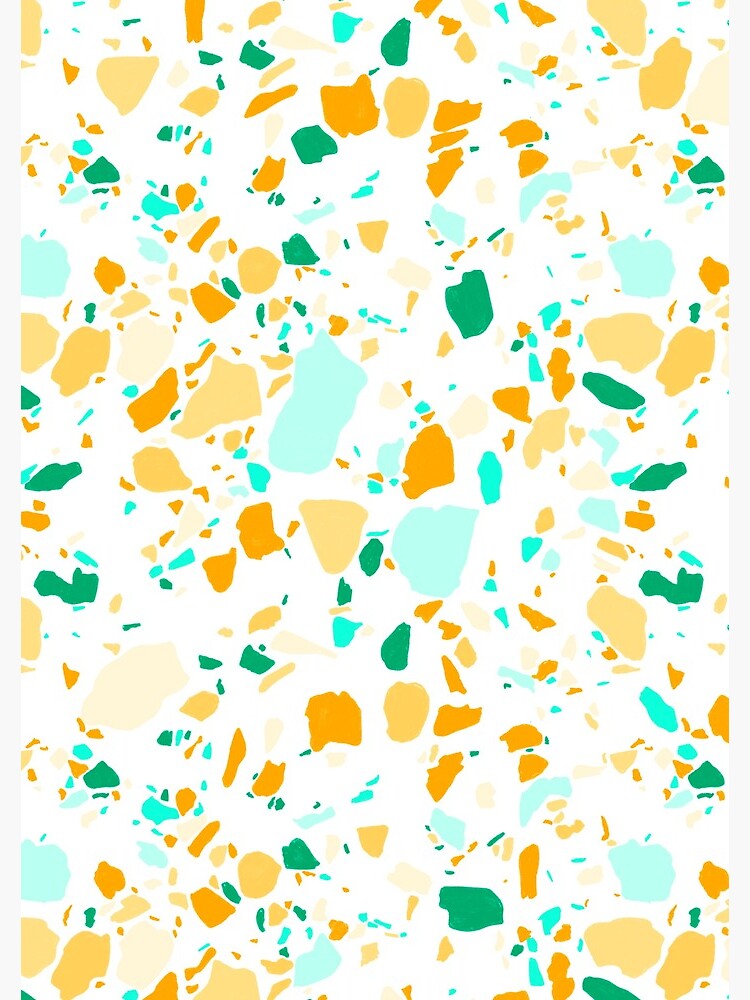 Terrazzo pattern in green and gold hand drawn by shoshannahscrib