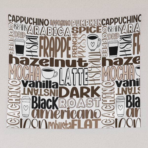 Item preview, Coffee Typography designed and sold by Cobalt Blue Watercolors.