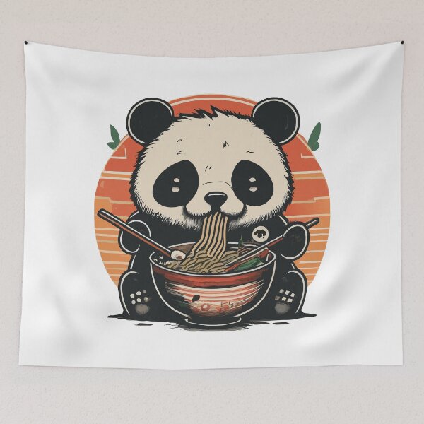 Item preview, Cute Panda Eating Ramen designed and sold by Designowner.