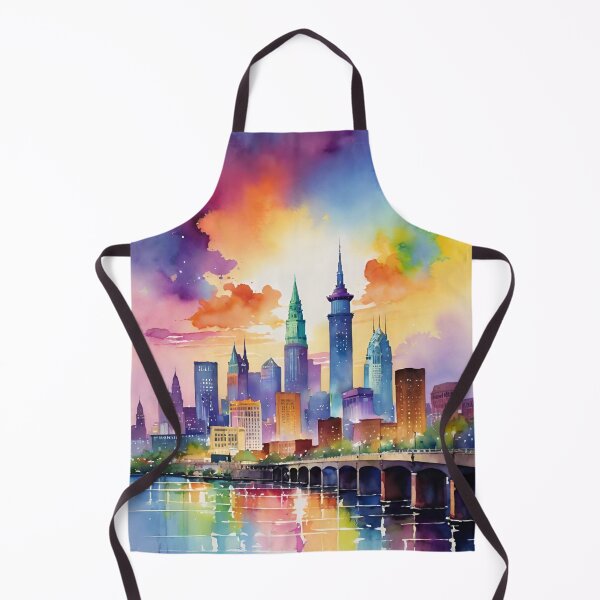 Artikelvorschau, Cleveland-Skyline-Aquarell entworfen und verkauft von Places On Earth.