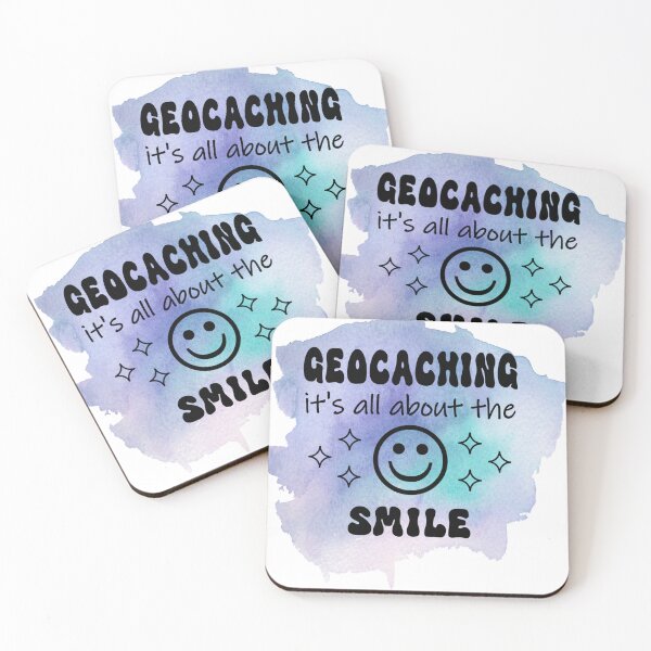 Item preview, Geocaching - it's all about the smile watercolor background designed and sold by Sunshinez CreationzZA.