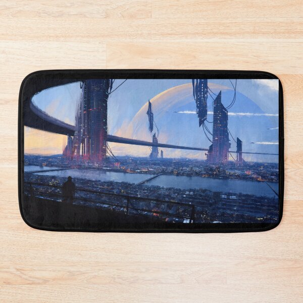 Item preview, Cyberpunk Townscape with Planet designed and sold by momosstyle.