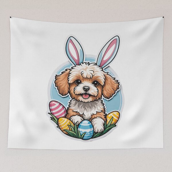 Item preview, maltipoo easter bunny egg designed and sold by Places On Earth.