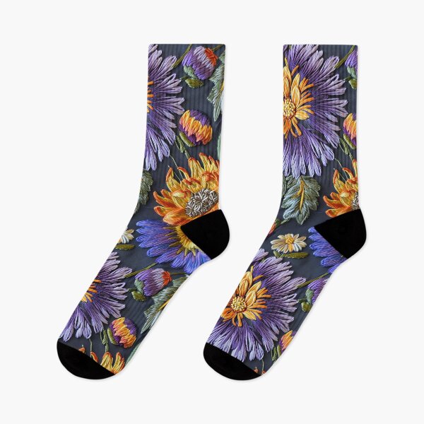 Item preview, Embroidered Aster Flowers designed and sold by SimoneBalman.