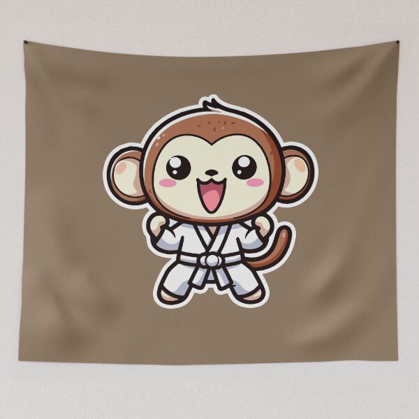 Item preview, Kawaii Cute Karate Monkey 1 | Pets and Animals for Men and Women t-shirt designed and sold by panchiTWO.