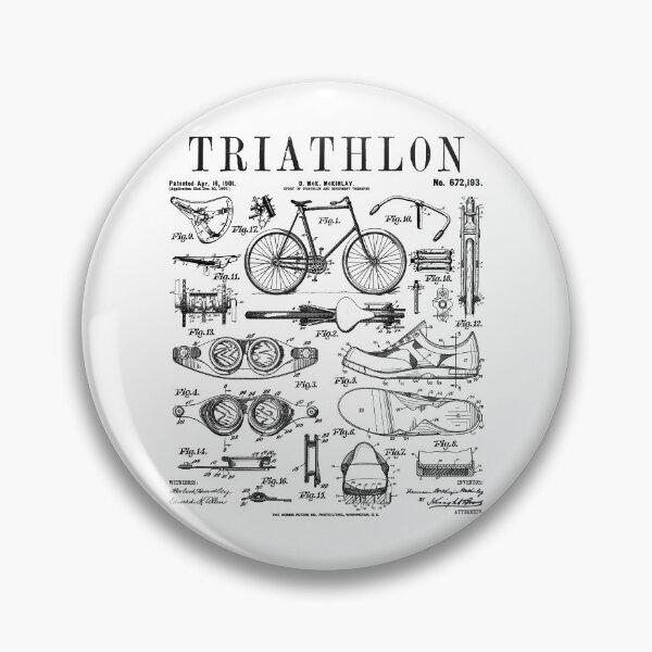 Artikelvorschau, Triathlon Schwimmen Fahrrad Laufen Triathlet Lustiges Vintage Patent entworfen und verkauft von GrandeDuc.