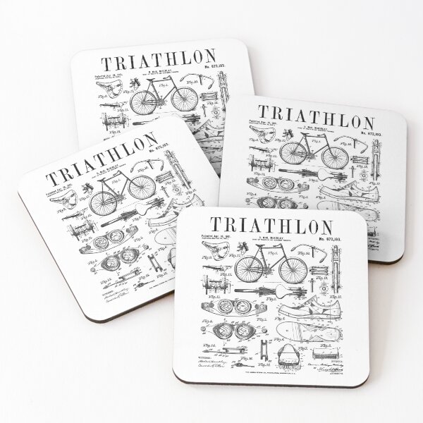 Artikelvorschau, Triathlon Schwimmen Fahrrad Laufen Triathlet Lustiges Vintage Patent entworfen und verkauft von GrandeDuc.
