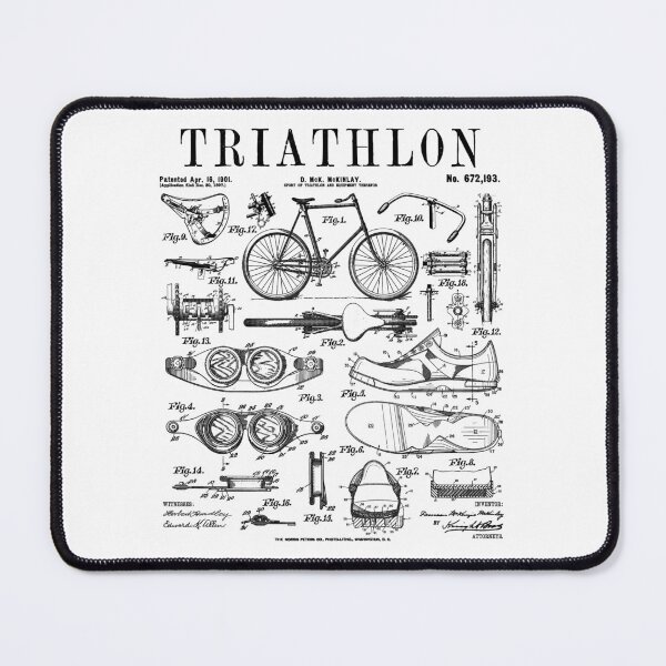 Item preview, Triathlon Swim Bike Run Triathlete Funny Vintage Patent designed and sold by GrandeDuc.