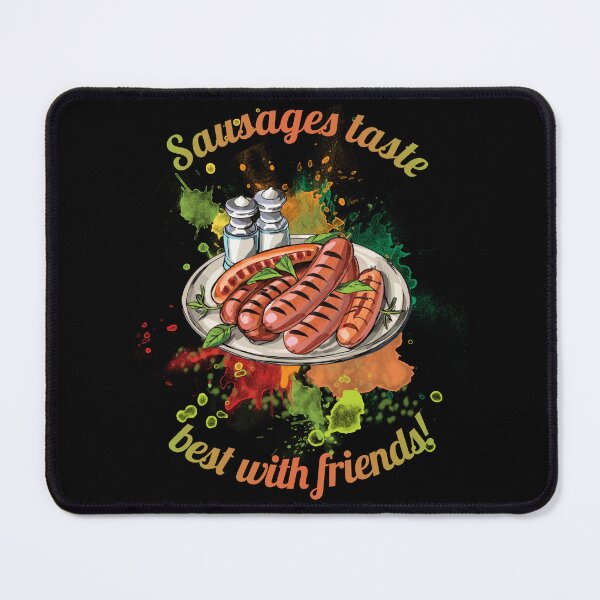 Item preview, Grilled sausages lying on a plate designed and sold by HarridanCreates.