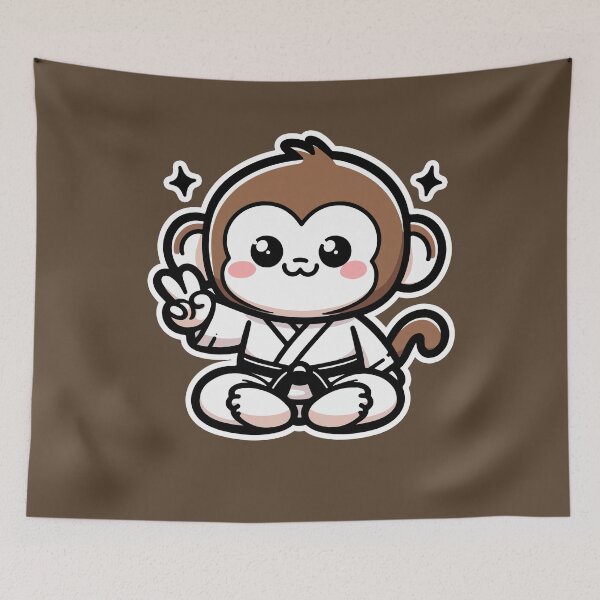 Item preview, Kawaii Cute Karate Monkey 2 | Pets and Animals for Men and Women t-shirt designed and sold by panchiTWO.