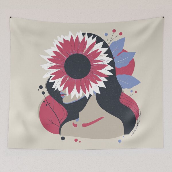 Item preview, Abstract Woman Flower Art, Modern Portrait with flowers, bold aesthetics. designed and sold by Radiant-R-art.
