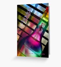 Bent Bottle Dancing Wine © Vicki Ferrari Greeting Card