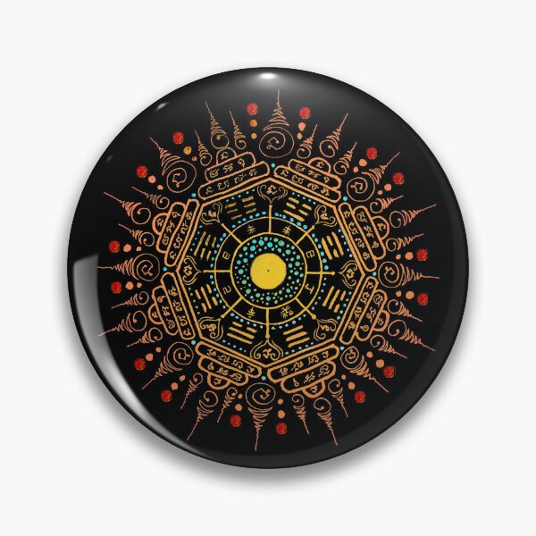 Item preview, gradient color of 8 directions 8 faces of Round Traditional Thai tattoo designs -sak yant designed and sold by Bspaces.
