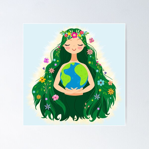 Item preview, Beautiful Flowing Flower Earth Mother Figure  designed and sold by BunnyThePainter.