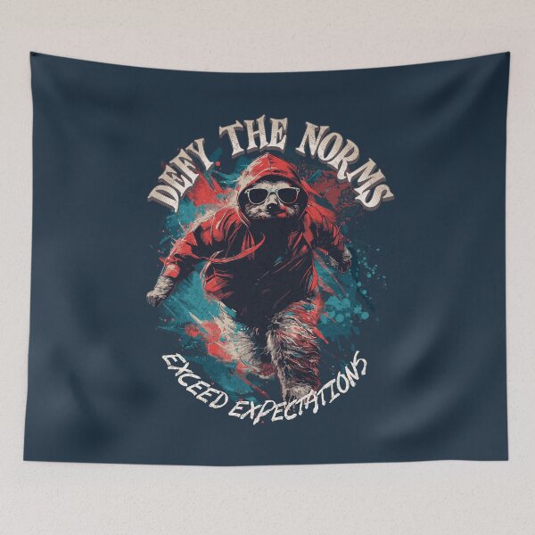 Artikelvorschau, Urban Rebel Sloth – „Normen trotzen, Erwartungen übertreffen“ entworfen und verkauft von Sir Meow Meow.