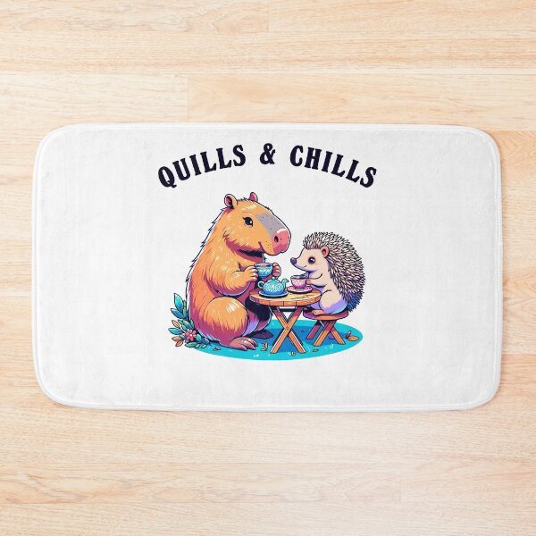 Item preview, Capybara And A Hedgehog With Tea Quills And Chills designed and sold by CosyTeal.