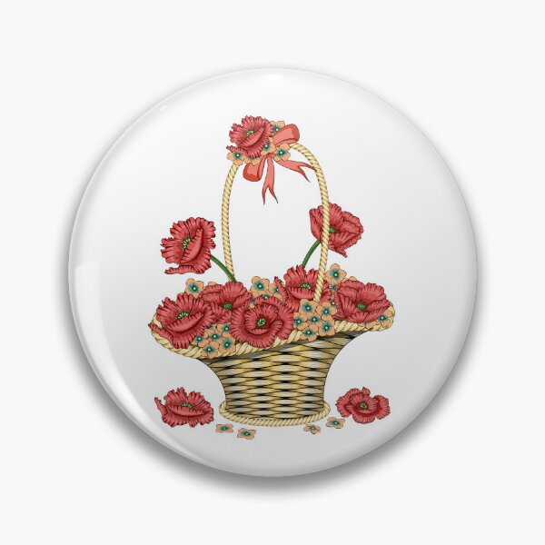 Item preview, Floral Basket - Poppy Flowers designed and sold by Ayesha Saleem.