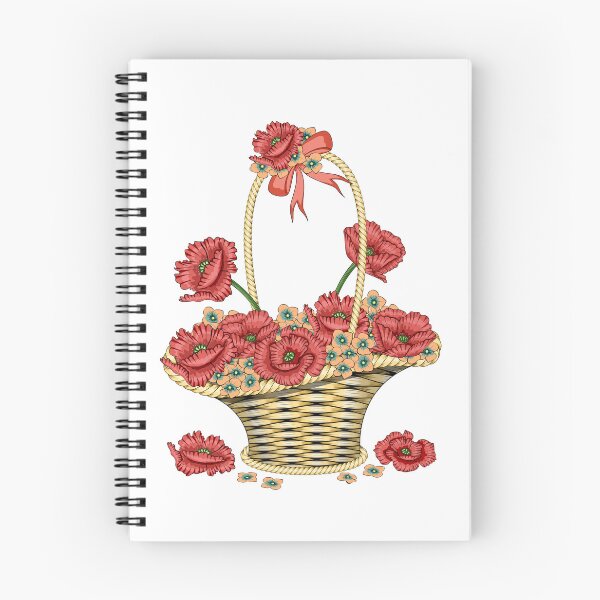 Item preview, Floral Basket - Poppy Flowers designed and sold by Ayesha Saleem.