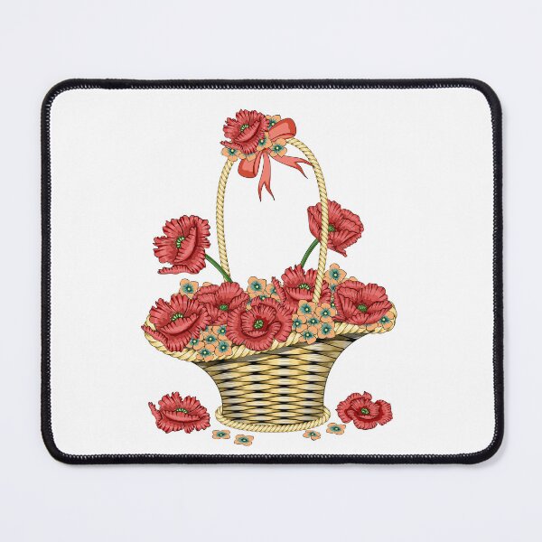 Item preview, Floral Basket - Poppy Flowers designed and sold by Ayesha Saleem.