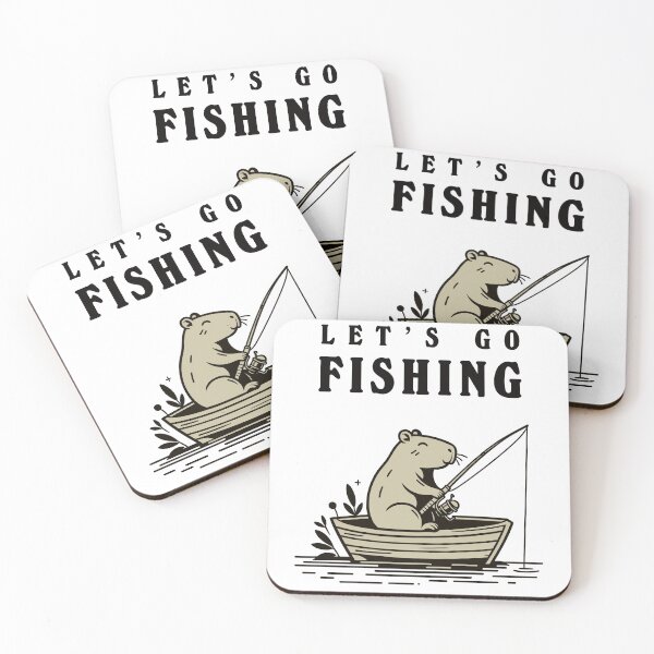 Item preview, Capybara Fishing Lets Go designed and sold by CosyTeal.