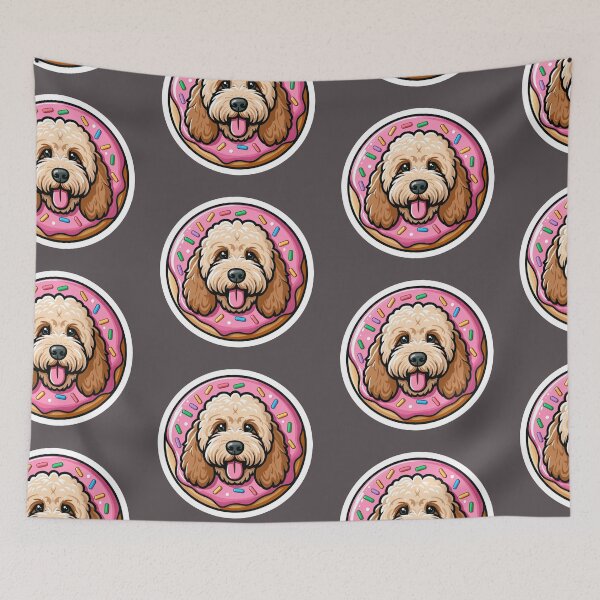Aperçu de l'œuvre Cockapoo Cockerpoo Chien mignon Chiot Kawaii Doodle Cavapoo créée et vendue par Elarex.