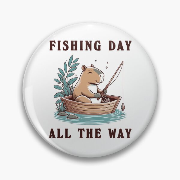 Item preview, Capybara Fishing On Fishing Day designed and sold by CosyTeal.